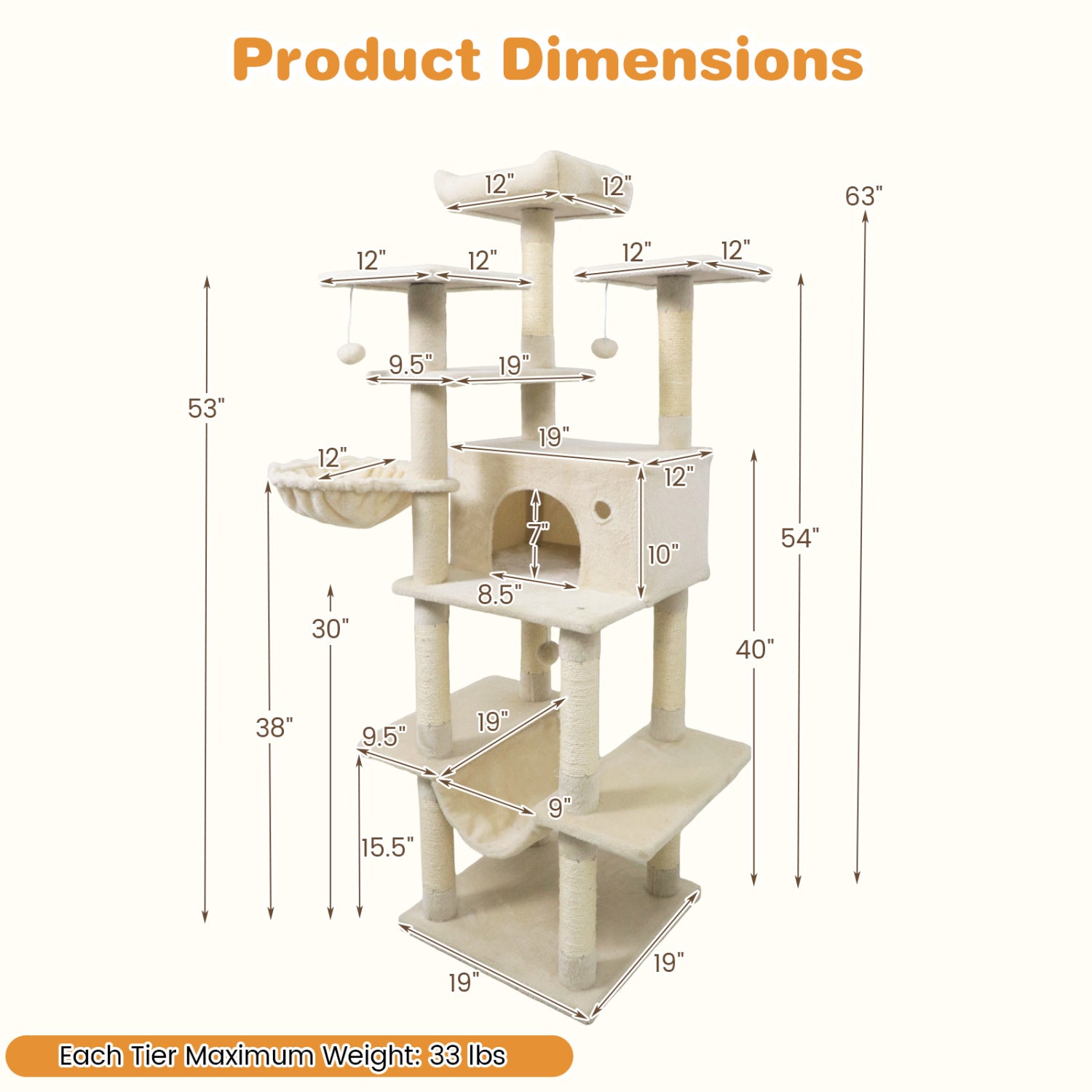 Large Cat Tree for Indoor Cats 63