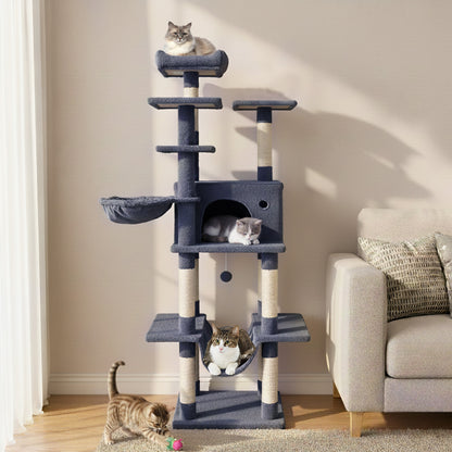 Large Cat Tree for Indoor Cats 63" Tall Cat Tower, Dark Gray Cat Trees Condos & Scratchers at Gallery Canada