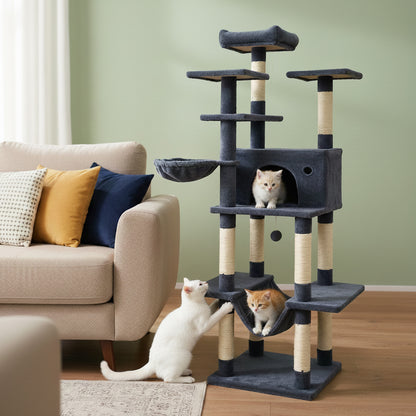 Large Cat Tree for Indoor Cats 63" Tall Cat Tower, Dark Gray Cat Trees Condos & Scratchers at Gallery Canada
