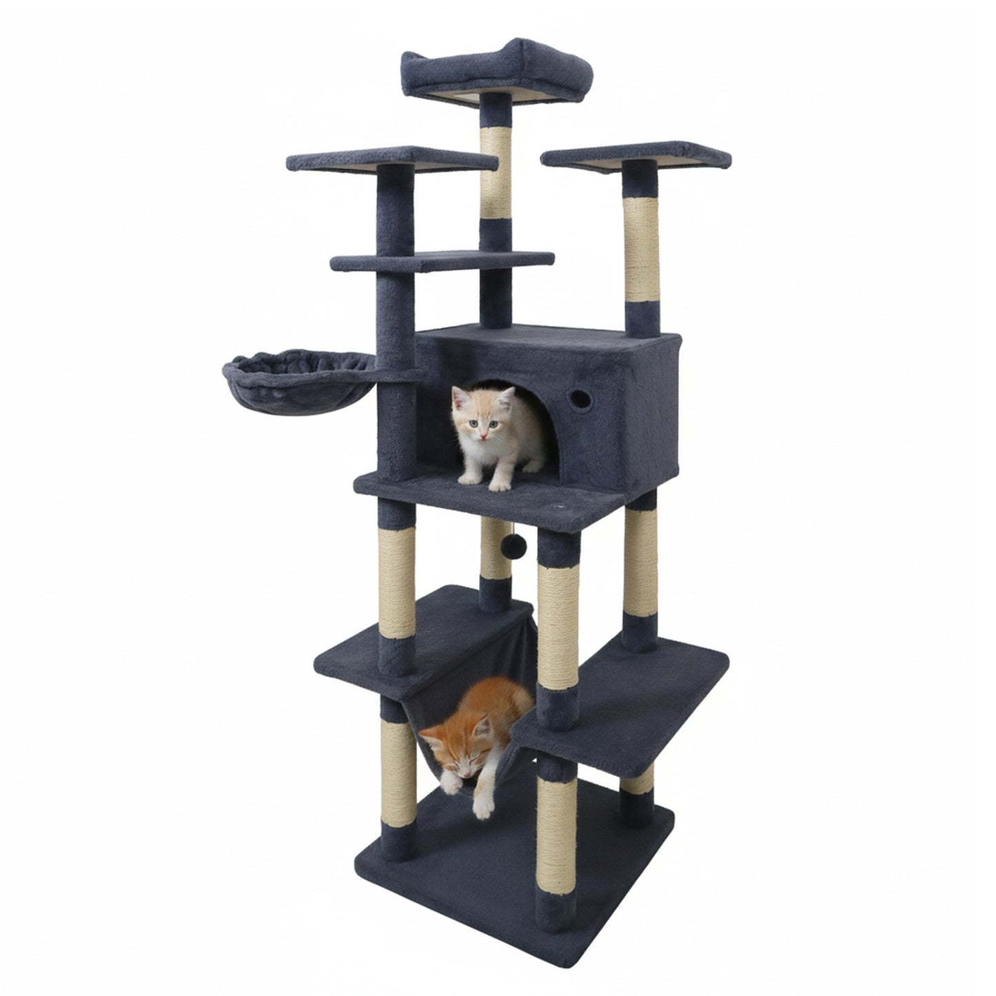Large Cat Tree for Indoor Cats 63" Tall Cat Tower, Dark Gray Cat Trees Condos & Scratchers at Gallery Canada