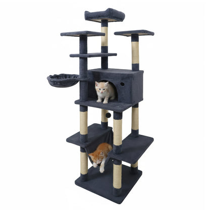 Large Cat Tree for Indoor Cats 63" Tall Cat Tower, Dark Gray Cat Trees Condos & Scratchers at Gallery Canada