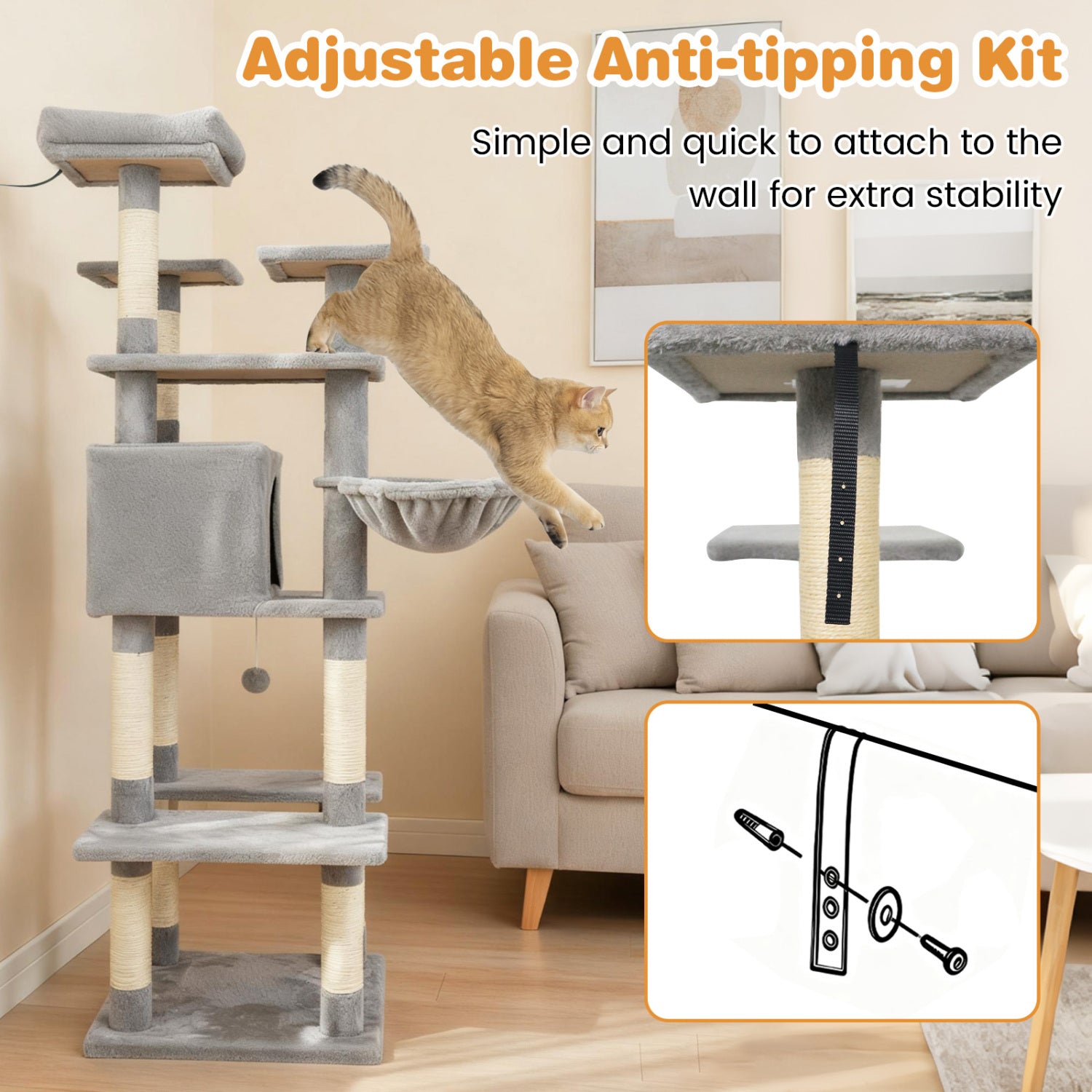 Large Cat Tree for Indoor Cats 63