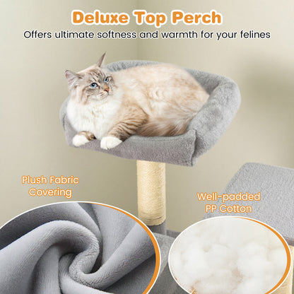 Large Cat Tree for Indoor Cats 63" Tall Cat Tower-Lght Gray, Light Gray Cat Trees Condos & Scratchers at Gallery Canada