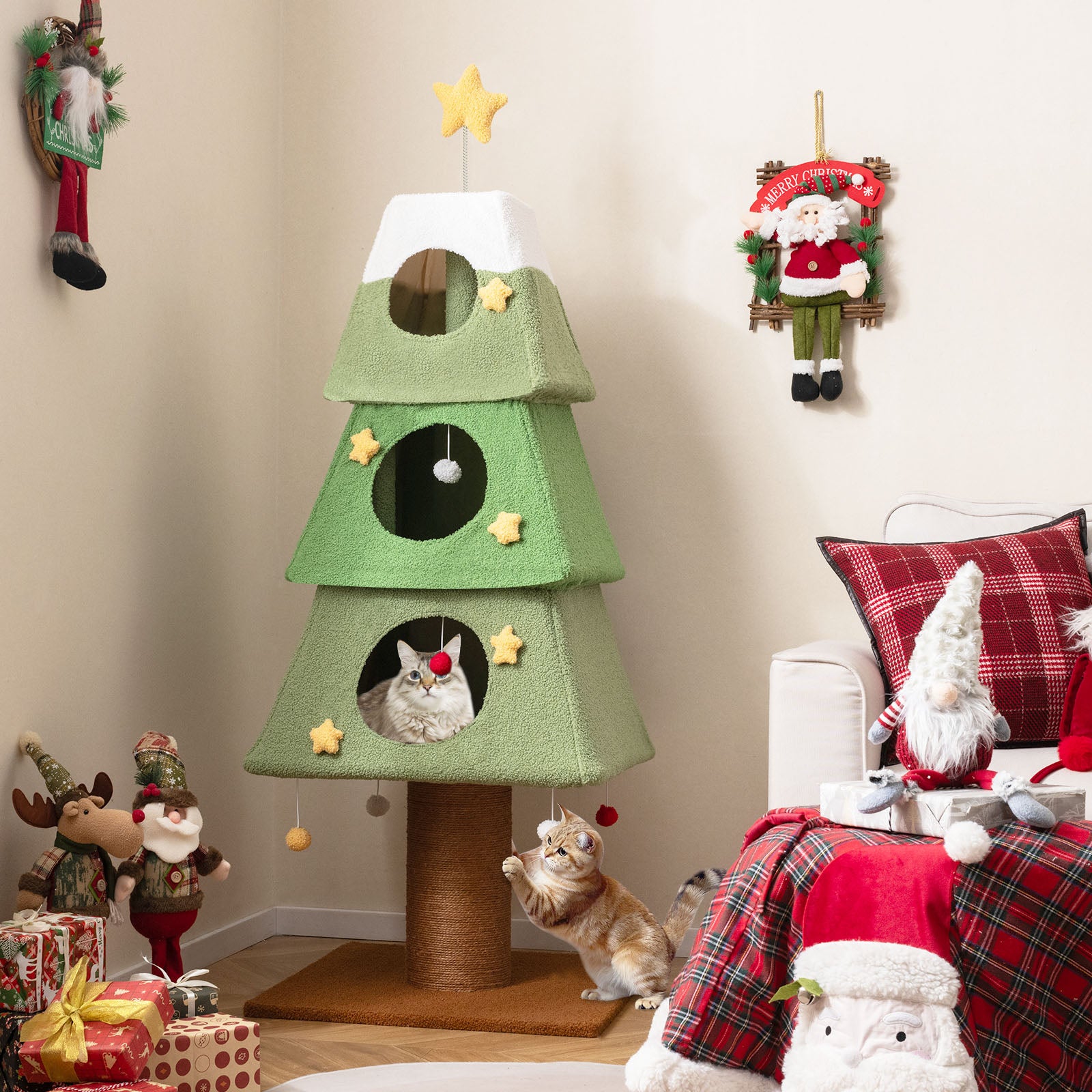 Large Christmas Cat Tree for Indoor Cats 64