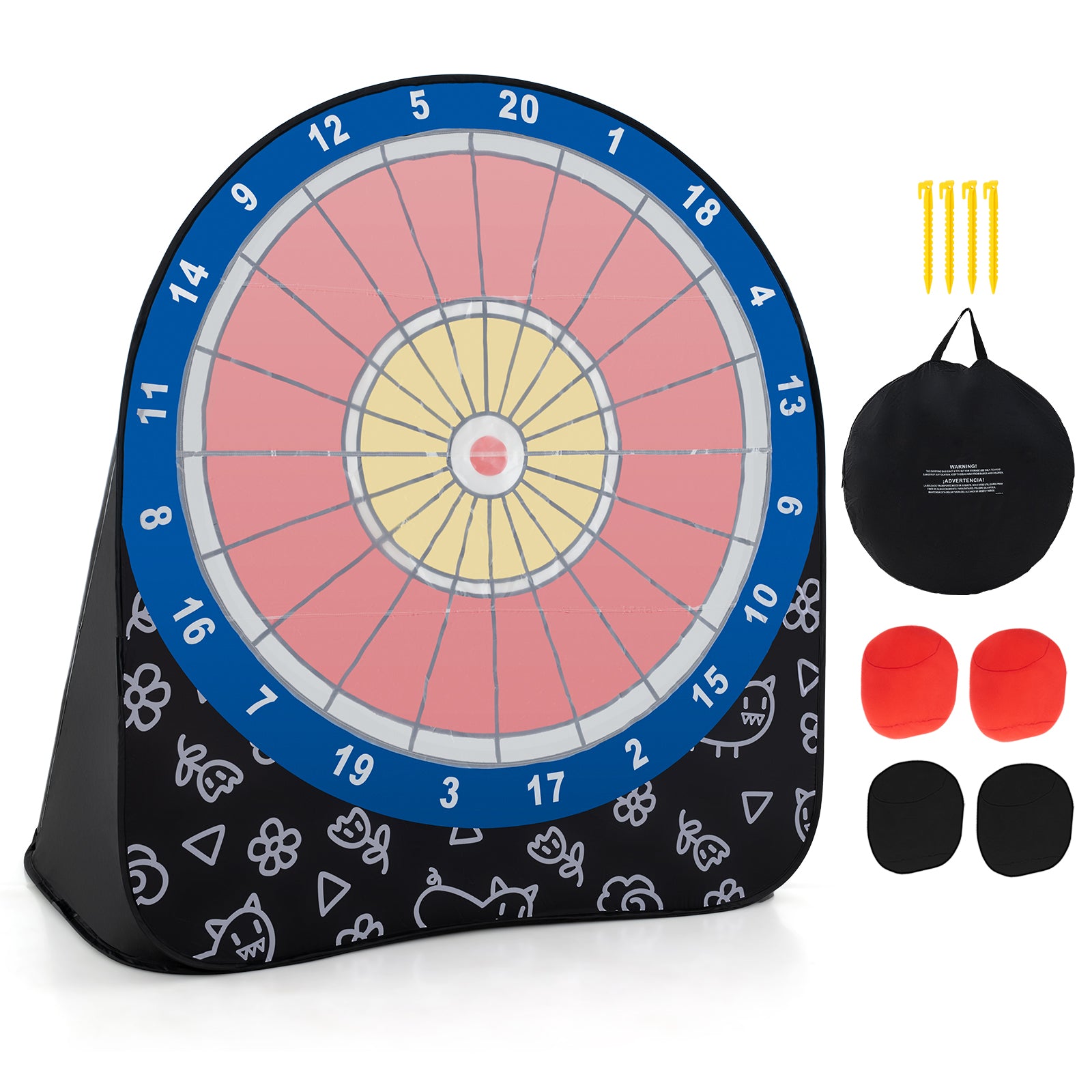 Large Dart Board, 4 Kick Balls, Black Lawn Games at Gallery Canada