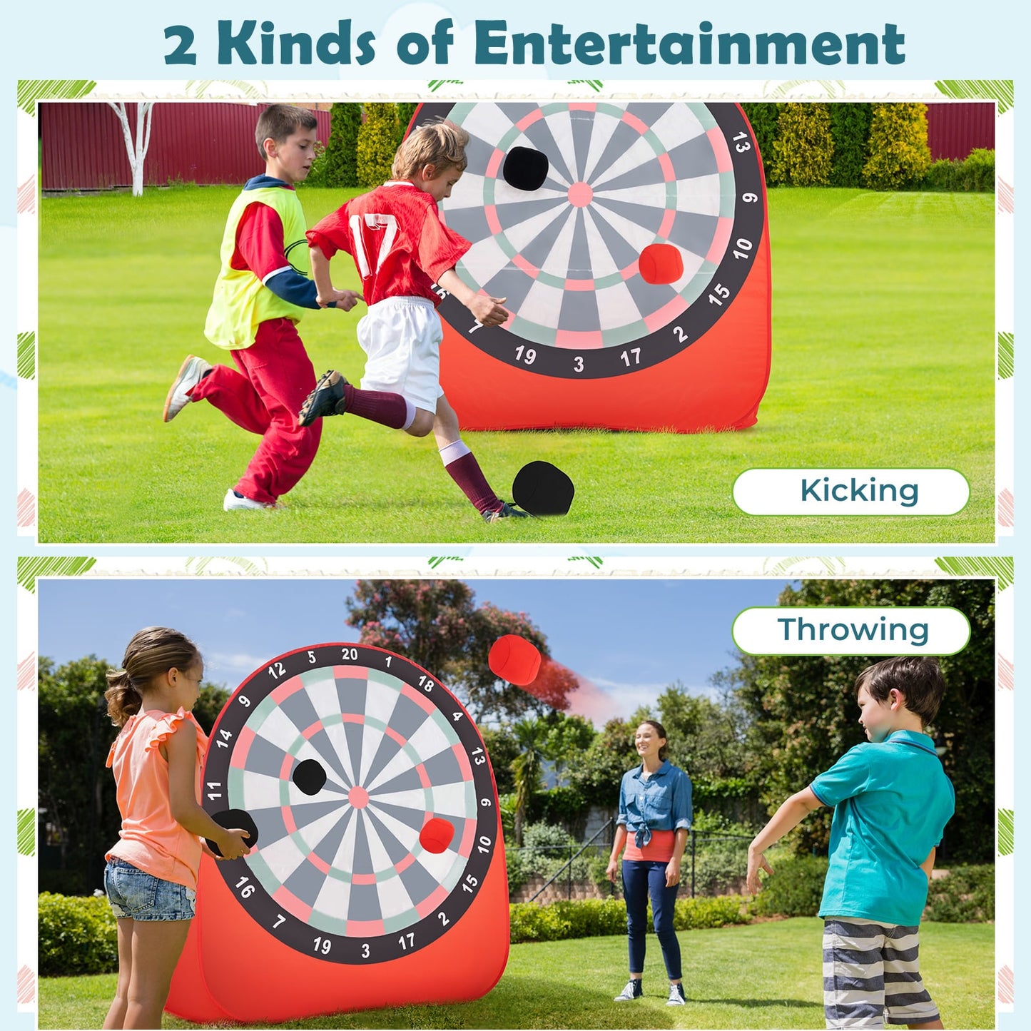 Large Dart Board For Kids, 4 Kick Balls, Red Lawn Games at Gallery Canada