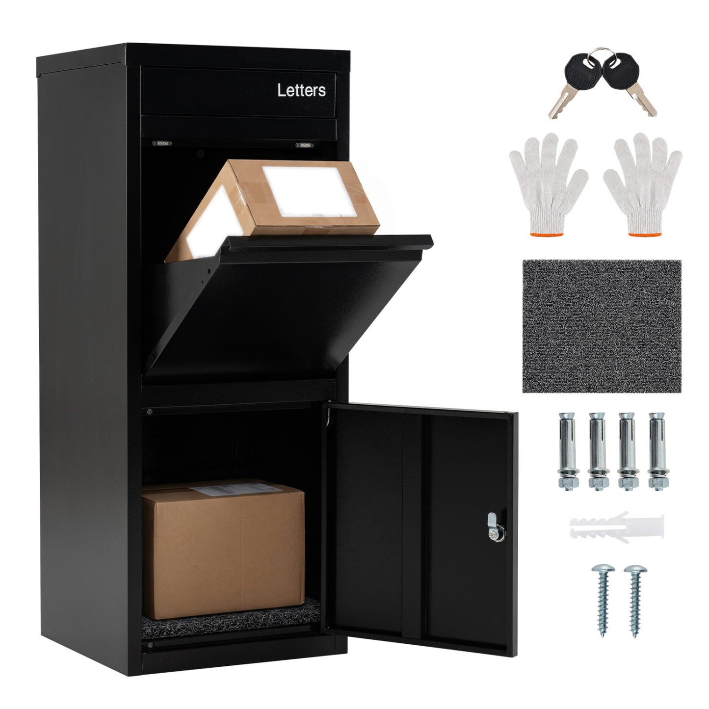 Large Galvanized Package Delivery Box, Anti-Theft Design, Black Sheds & Outdoor Storage at Gallery Canada