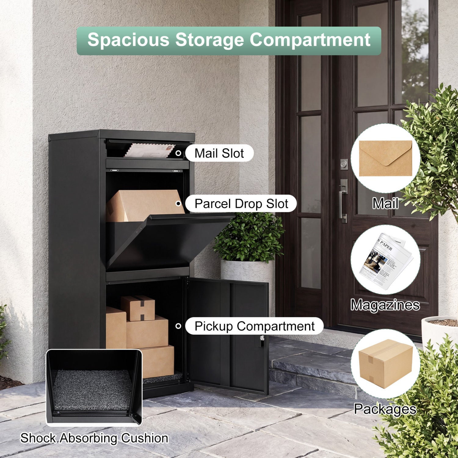 Large Galvanized Package Delivery Box, Anti-Theft Design, Black Sheds & Outdoor Storage at Gallery Canada