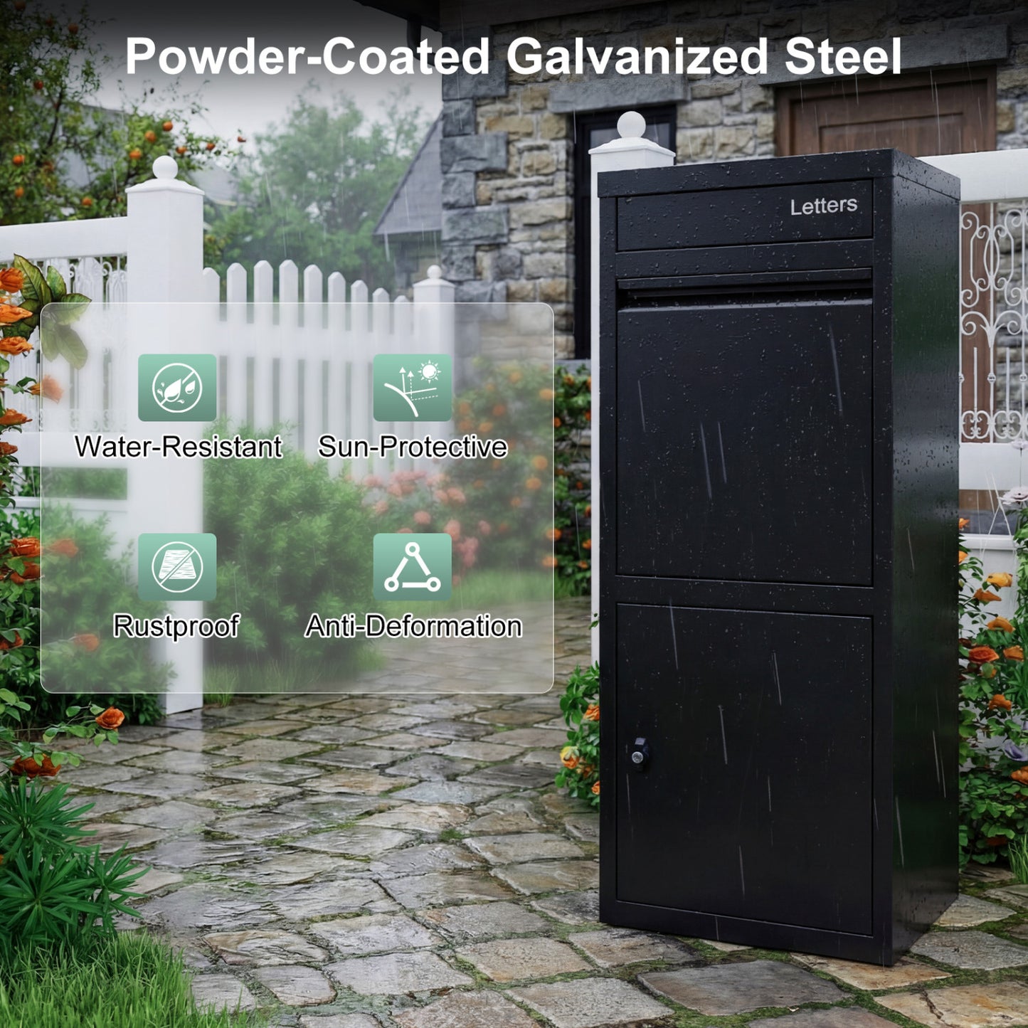 Large Galvanized Package Delivery Box, Anti-Theft Design, Black Sheds & Outdoor Storage at Gallery Canada