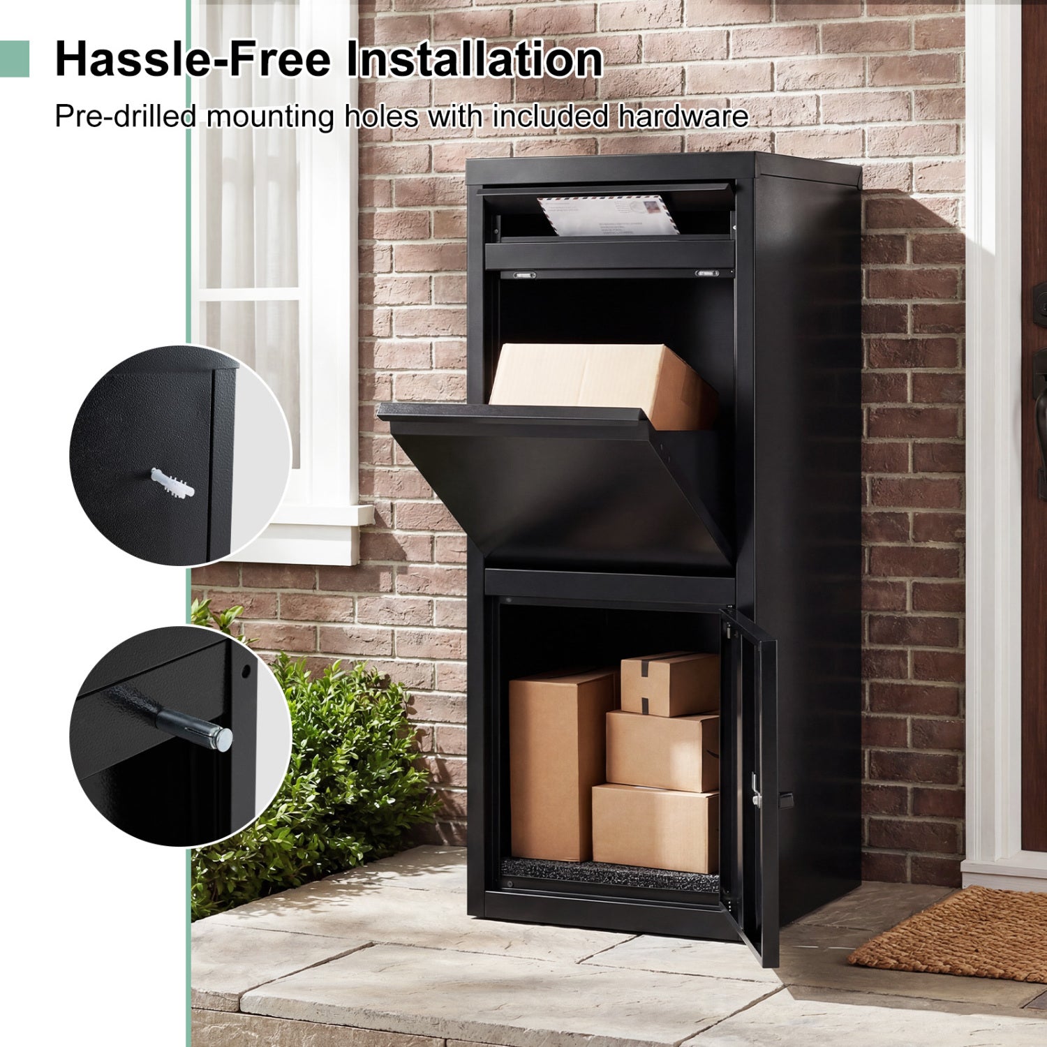 Large Galvanized Package Delivery Box, Anti-Theft Design, Black Sheds & Outdoor Storage at Gallery Canada