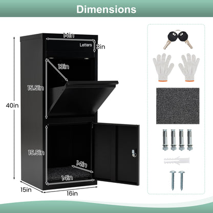 Large Galvanized Package Delivery Box, Anti-Theft Design, Black Sheds & Outdoor Storage at Gallery Canada