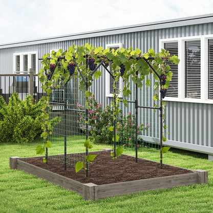 Large Garden Arch Trellis for Climbing Plants Outdoor Grape Vine Support, Black Outdoor Decor at Gallery Canada