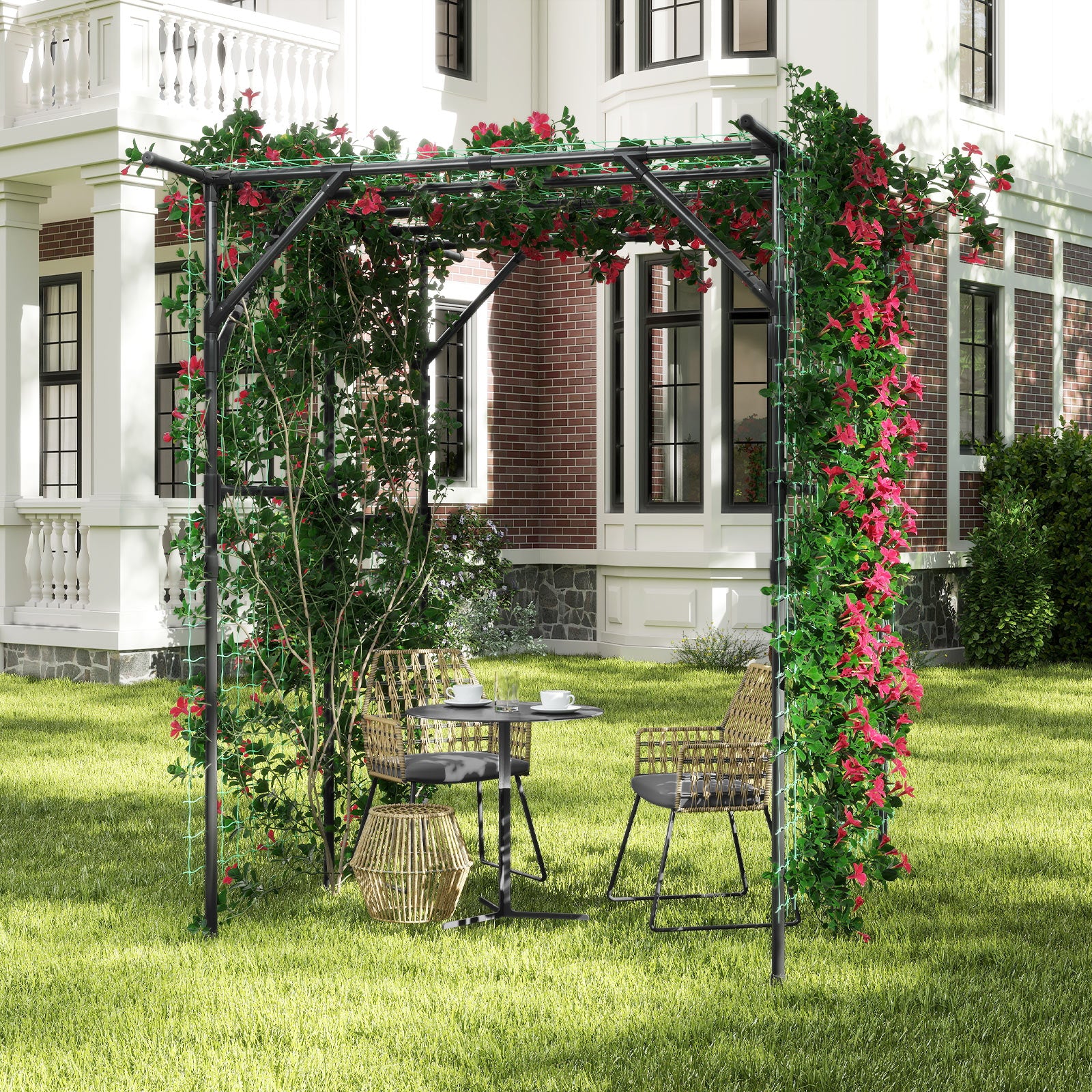 Large Garden Arch Trellis for Climbing Plants Outdoor Grape Vine Support, Black Outdoor Decor at Gallery Canada
