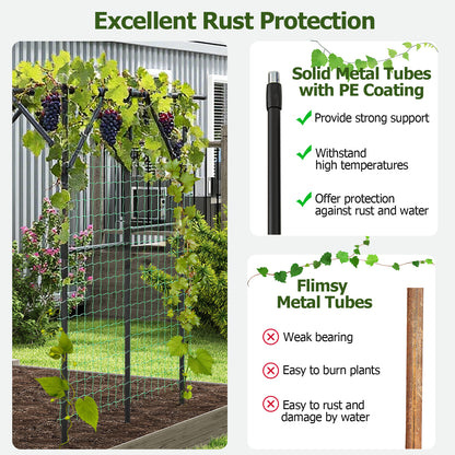 Large Garden Arch Trellis for Climbing Plants Outdoor Grape Vine Support, Black Outdoor Decor at Gallery Canada