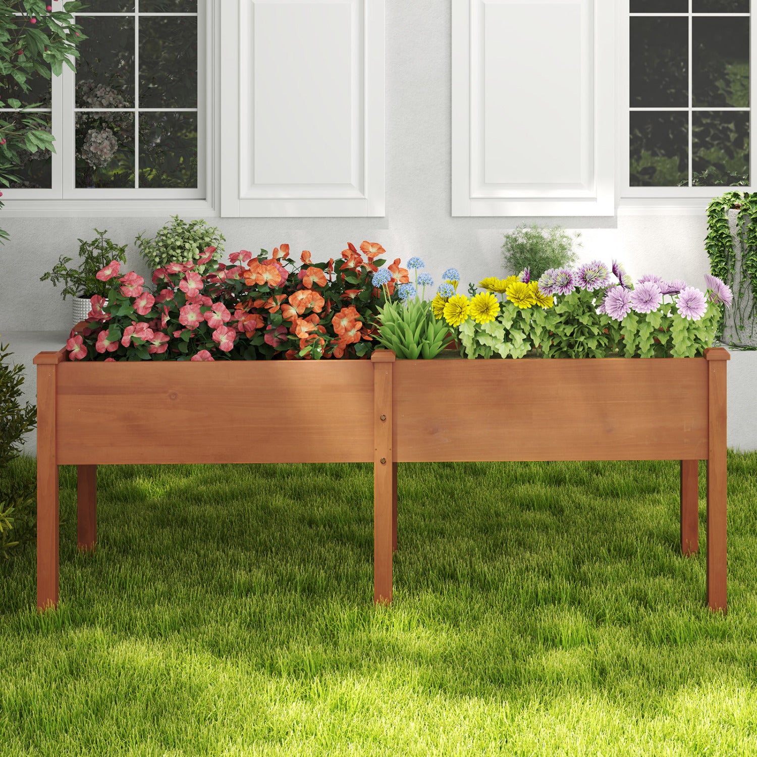 Large Raised Garden Bed, With Drainage Holes, 6 Supporting Legs, Brown Raised Garden Beds at Gallery Canada