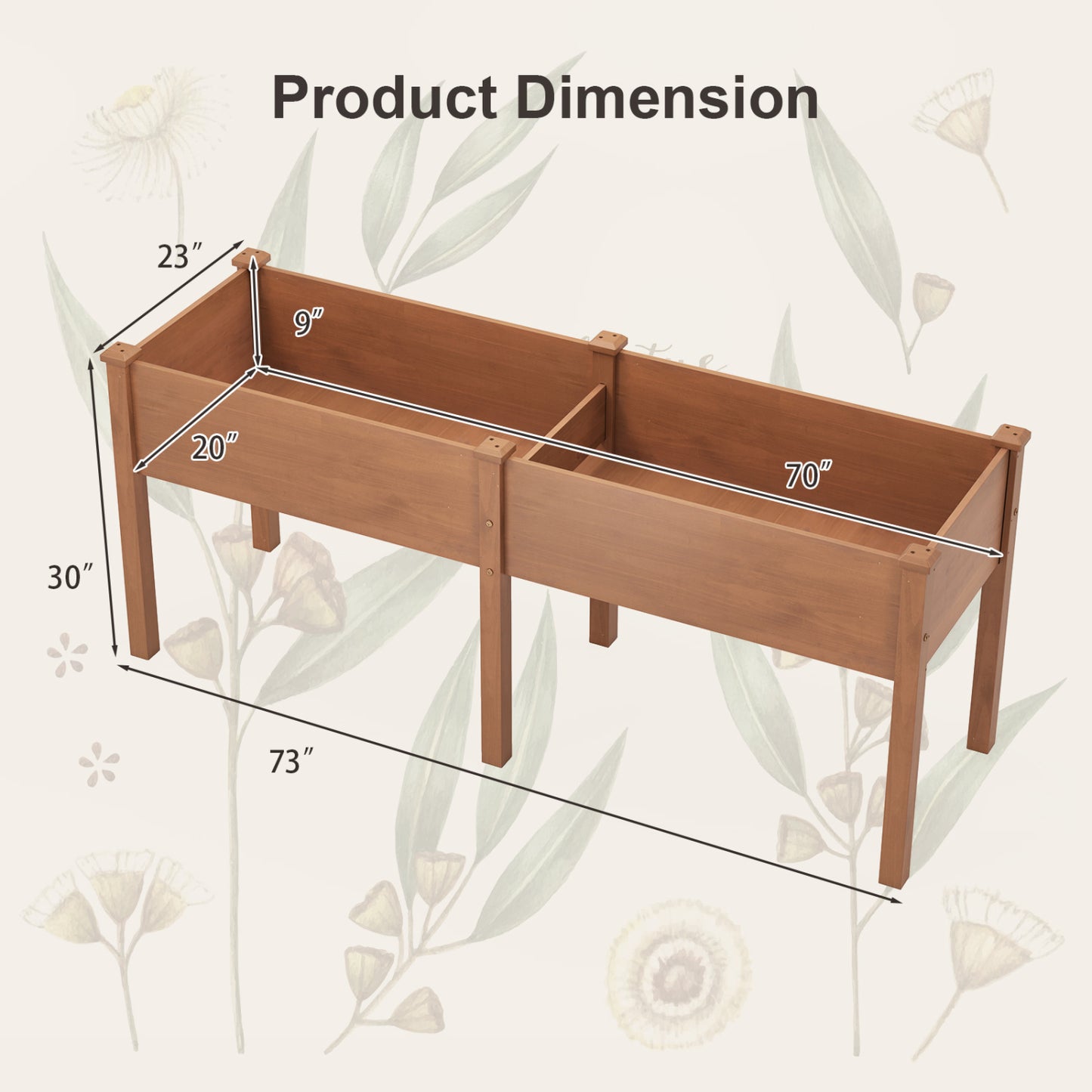 Large Raised Garden Bed, With Drainage Holes, 6 Supporting Legs, Brown Raised Garden Beds at Gallery Canada