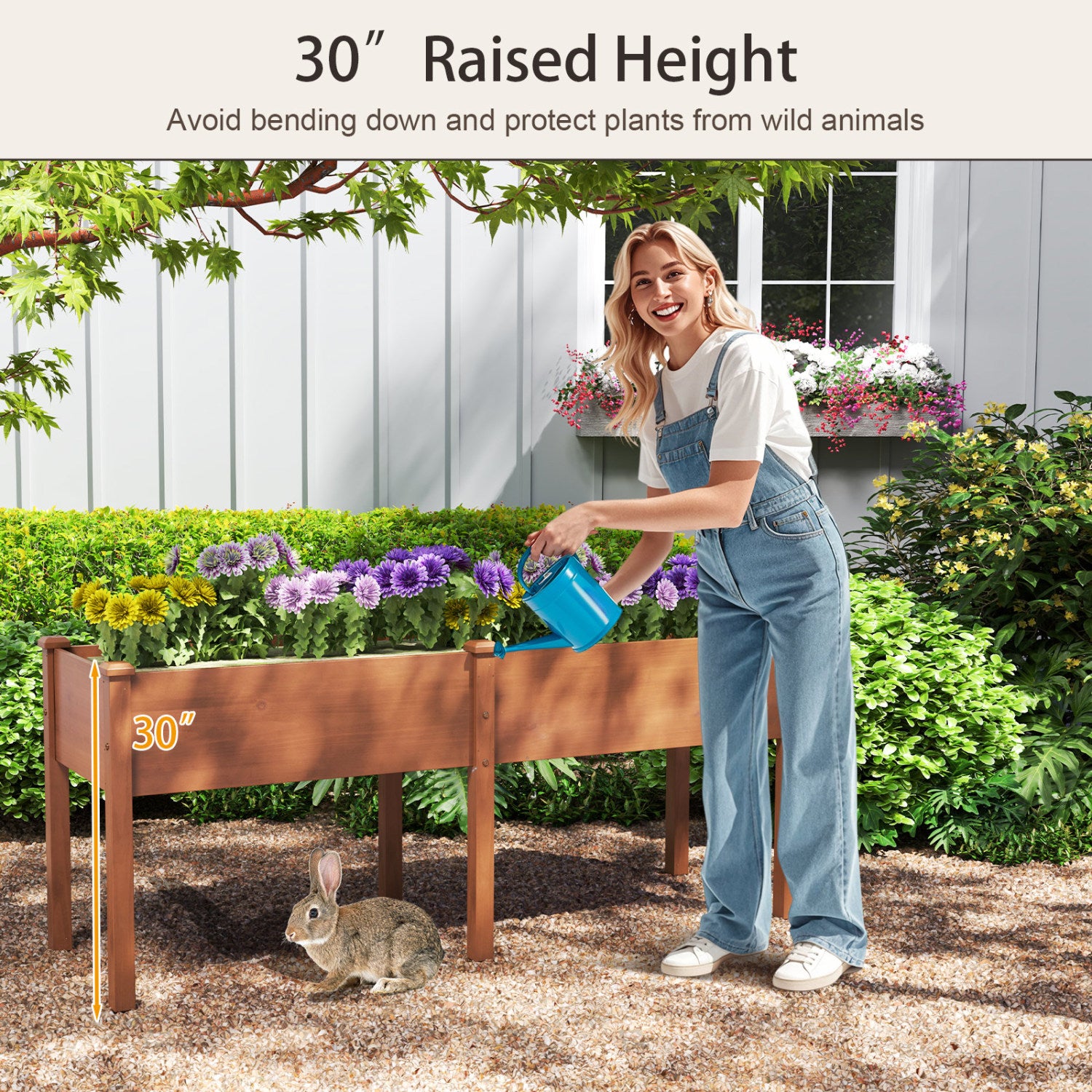 Large Raised Garden Bed, With Drainage Holes, 6 Supporting Legs, Brown Raised Garden Beds at Gallery Canada