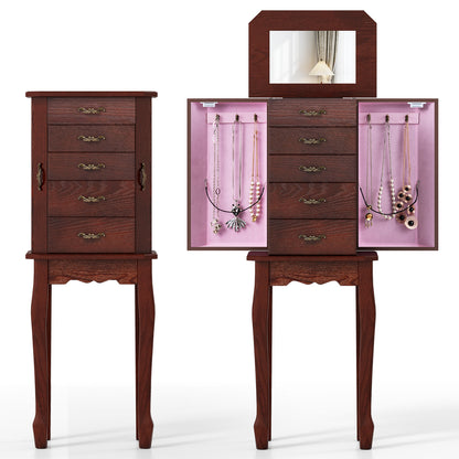 Large Jewelry Cabinet, 5 Drawers, Brown Jewelry Armoires at Gallery Canada