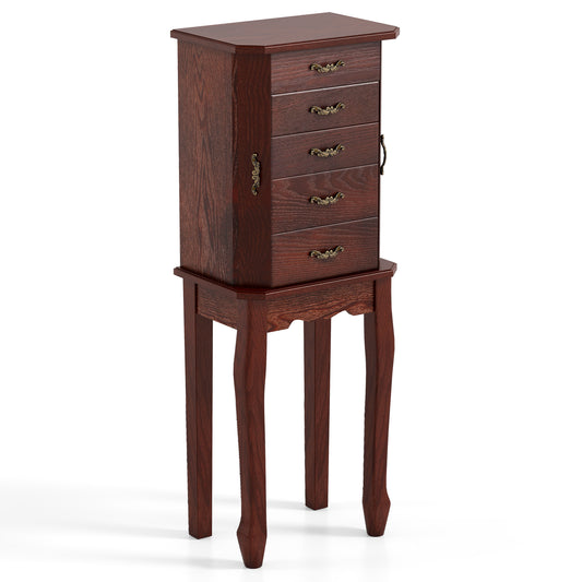 Large Jewelry Cabinet, 5 Drawers, Brown Jewelry Armoires Brown at Gallery Canada