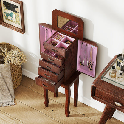 Large Jewelry Cabinet, 5 Drawers, Brown Jewelry Armoires at Gallery Canada