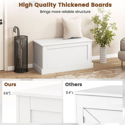 Large Storage Chest with Safety Metal Hinge-off white, Off White Shoe Racks & Storage Benches at Gallery Canada