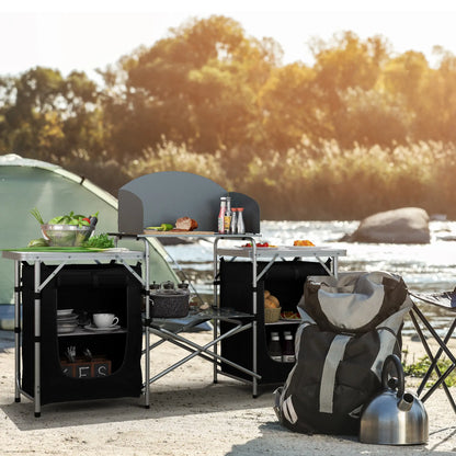 Aluminum Camping Table, Folding Kitchen with Windshield, Bag, Aluminum Picnic Tables & Camping Chairs at Gallery Canada