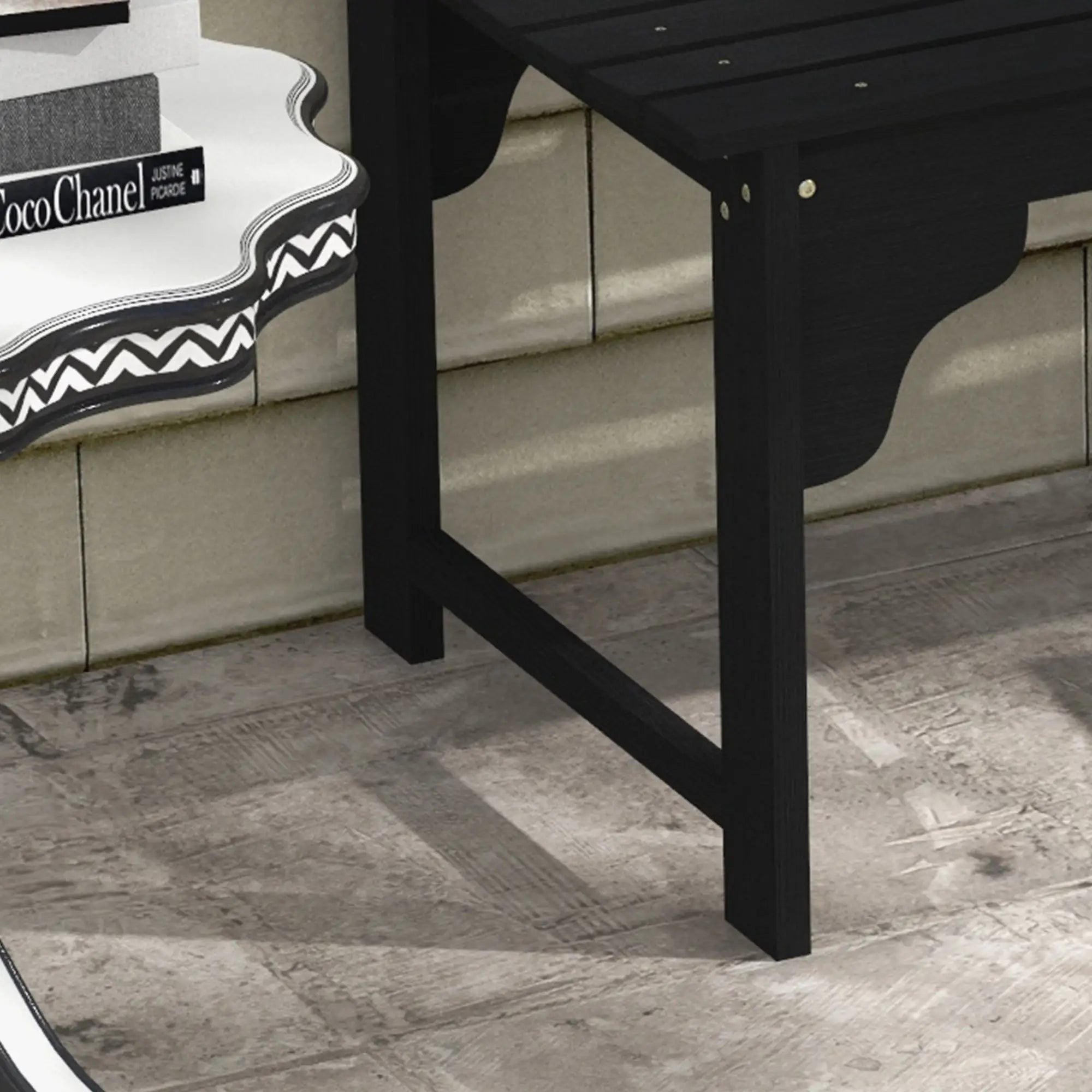 Wooden Garden Bench, Patio Double Park Bench, Black Outdoor Benches at Gallery Canada