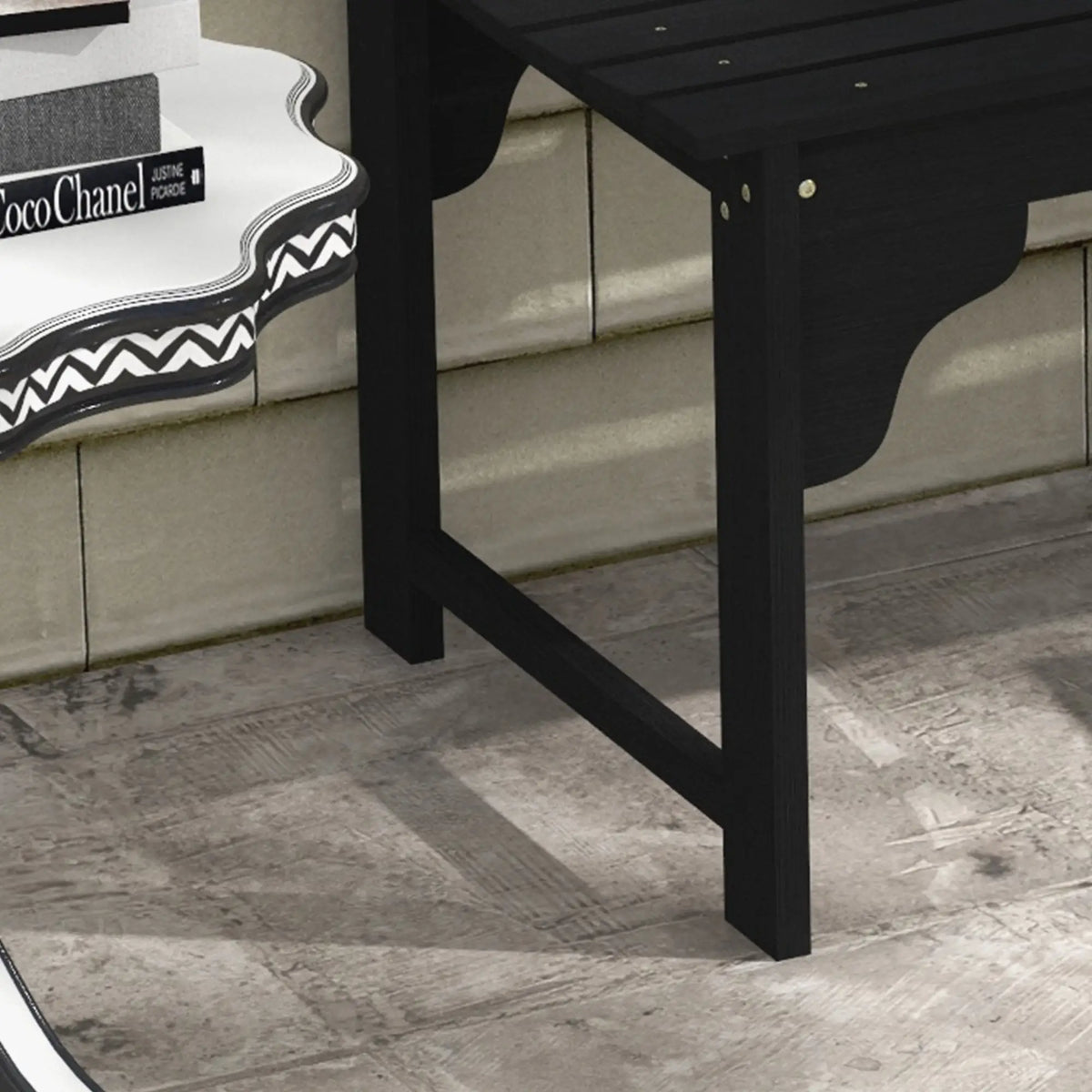 Wooden Garden Bench, Patio Double Park Bench, Black Outdoor Benches at Gallery Canada