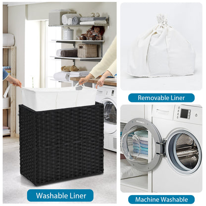 Laundry Hamper with Wheels and Lid, Black Laundry Baskets at Gallery Canada