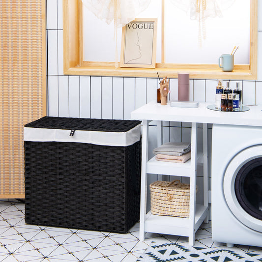 Laundry Hamper with Wheels and Lid, Black Laundry Baskets Black at Gallery Canada