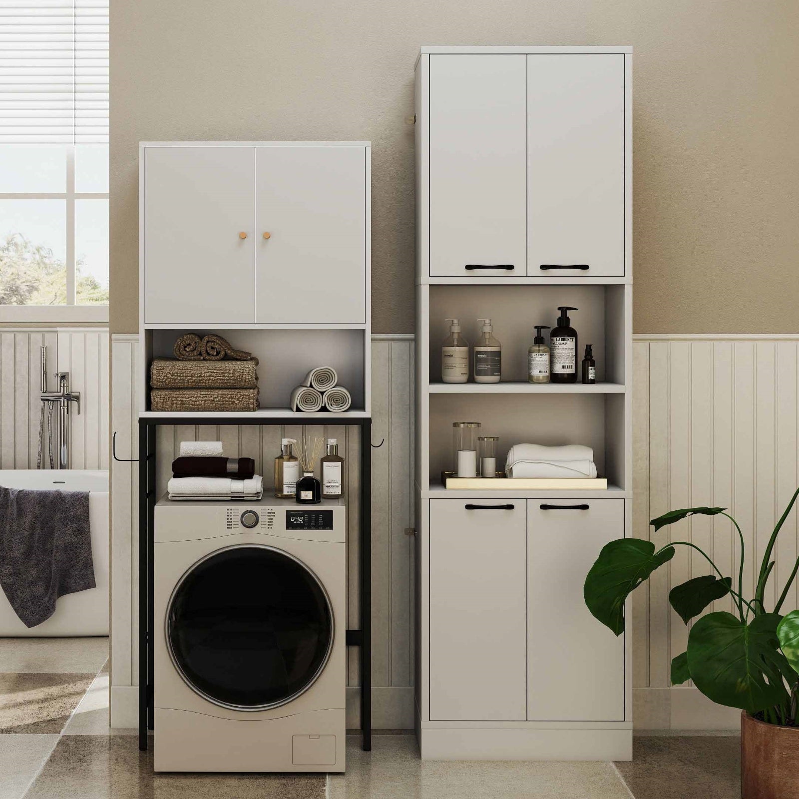 4-in-1 Laundry Storage Set, Cabinets and Rack Bundle Bath at Gallery Canada