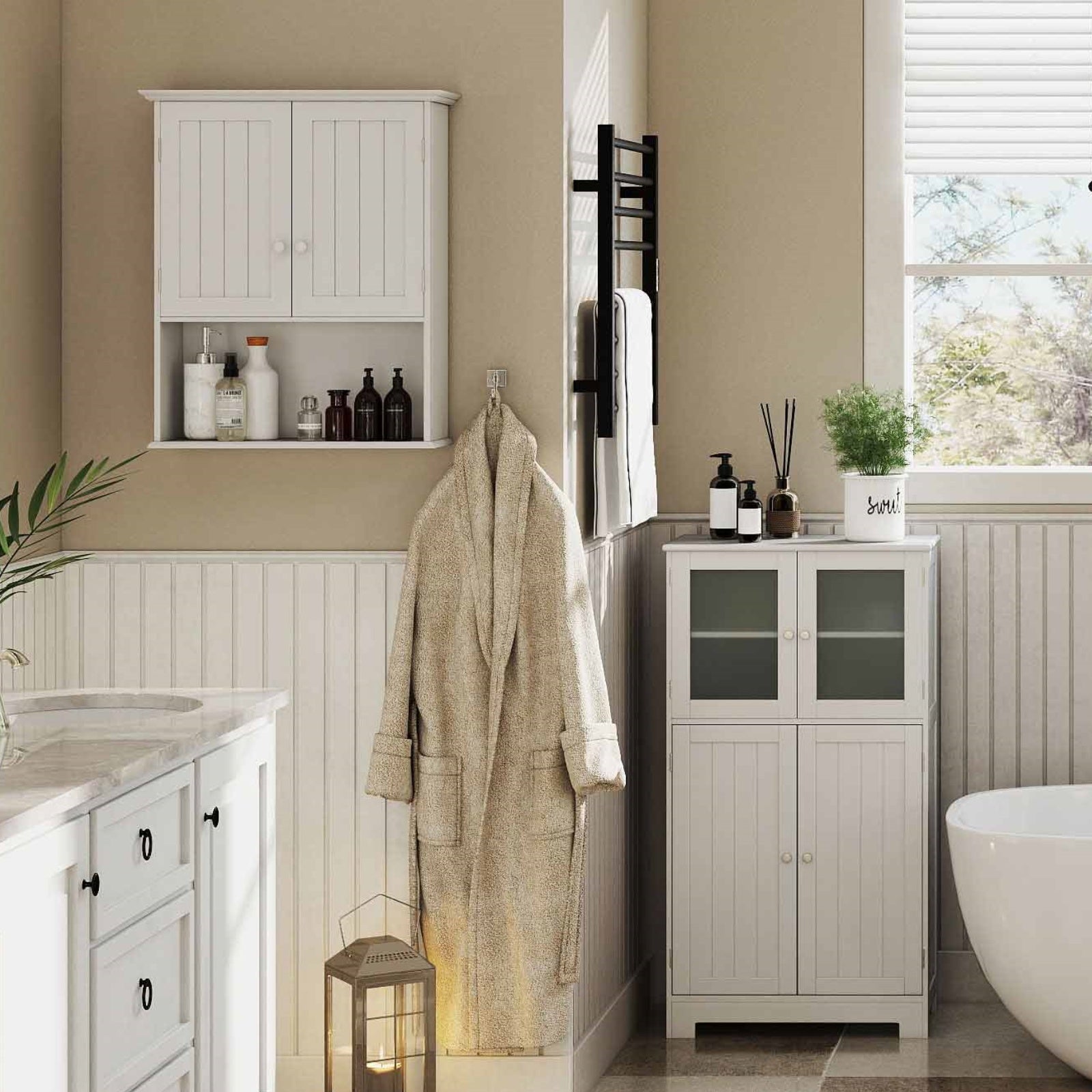 4-in-1 Laundry Storage Set, Cabinets and Rack Bundle Bath Options at Gallery Canada