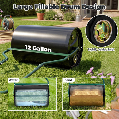 Lawn Roller 12 Gallon Water/Sand Filled Garden Drum Roller with U-shape Handle Lawn Care Tools at Gallery Canada