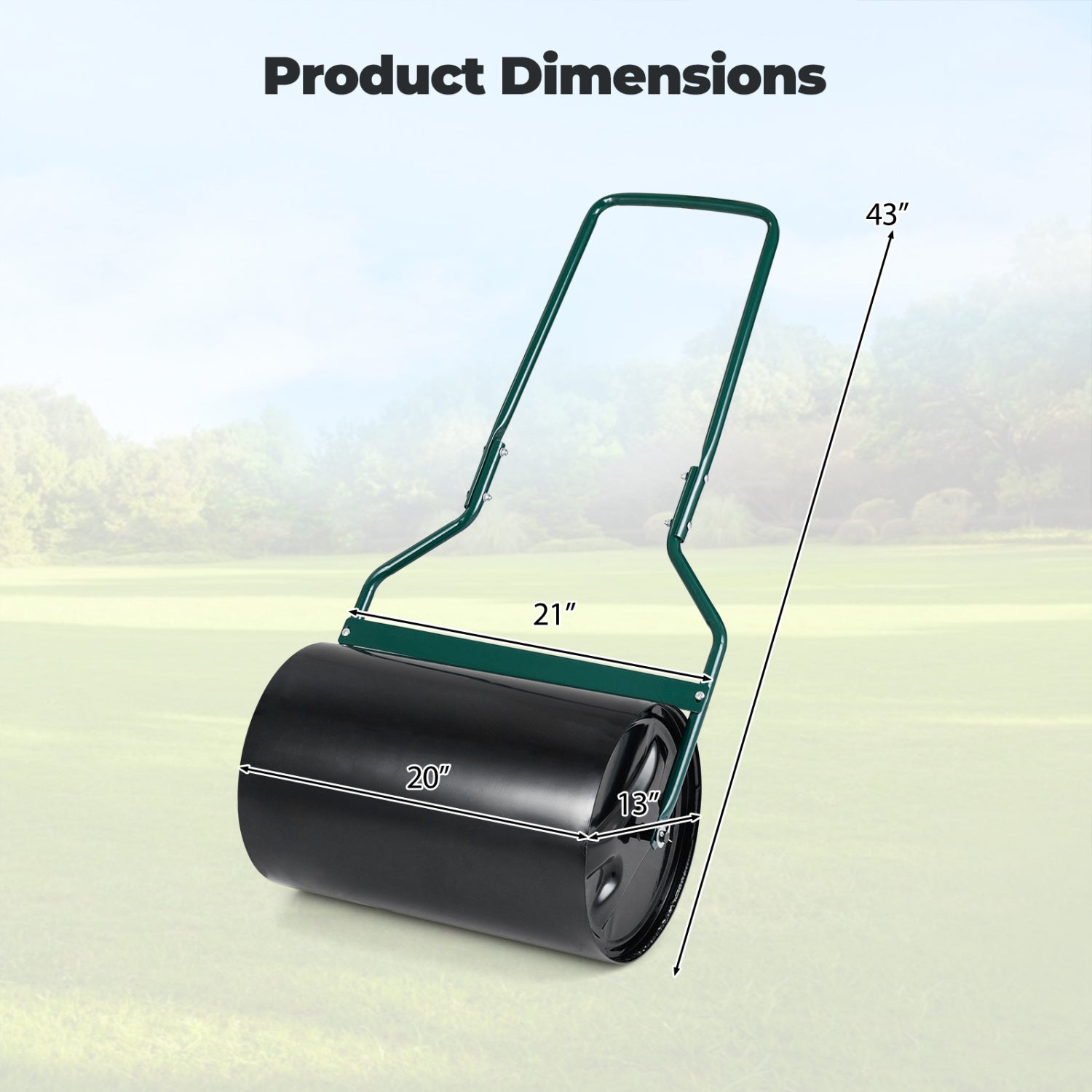Lawn Roller 12 Gallon Water/Sand Filled Garden Drum Roller with U-shape Handle Lawn Care Tools at Gallery Canada