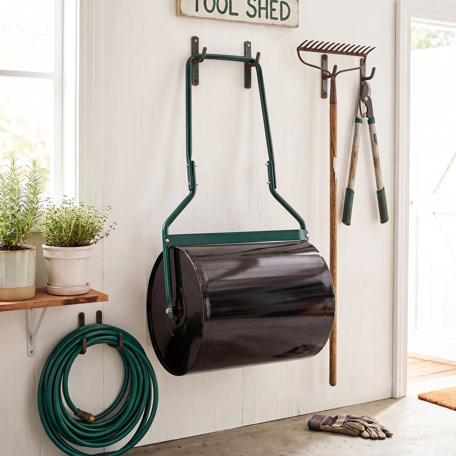 Lawn Roller 16 Gallon Water/Sand Filled Garden Drum Roller with Leak-proof Inlet Lawn Care Tools at Gallery Canada