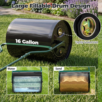 Lawn Roller 16 Gallon Water/Sand Filled Garden Drum Roller with Leak-proof Inlet Lawn Care Tools at Gallery Canada