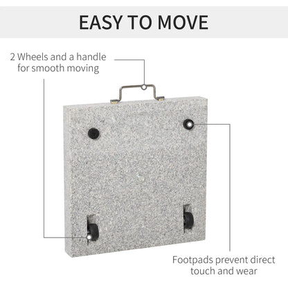 16.5" Marble Umbrella Stand, Heavy Holder Base With Wheels, Grey Umbrella Bases at Gallery Canada