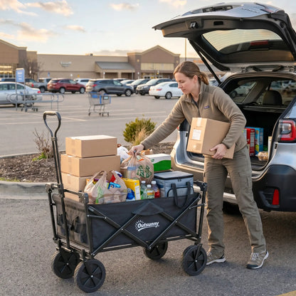 Steel Frame Folding Garden Cart, Collapsible Wagon, Removable Canopy Folding Garden Carts at Gallery Canada