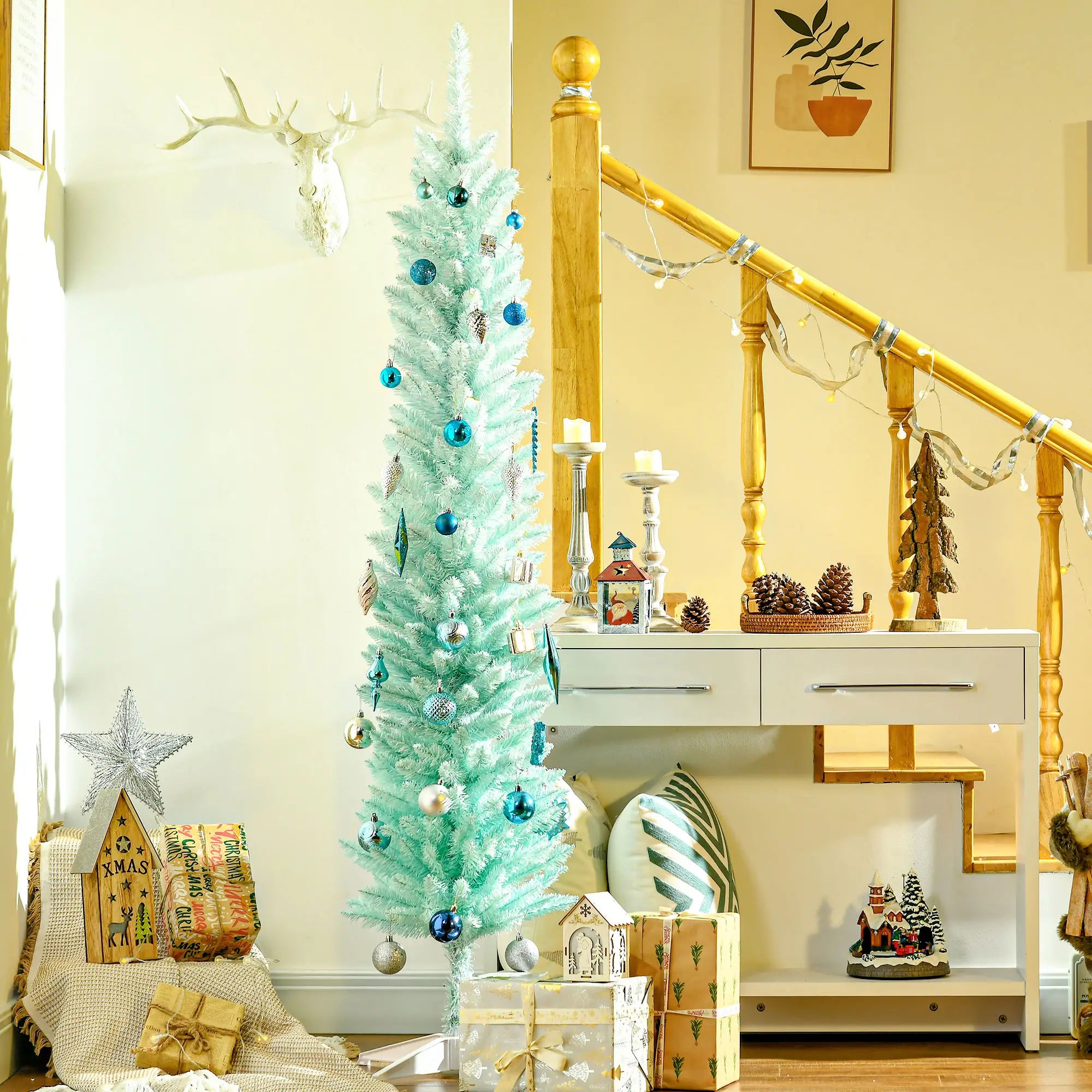 6ft Pencil Christmas Tree, Skinny Artificial, Blue Pencil Christmas Trees at Gallery Canada
