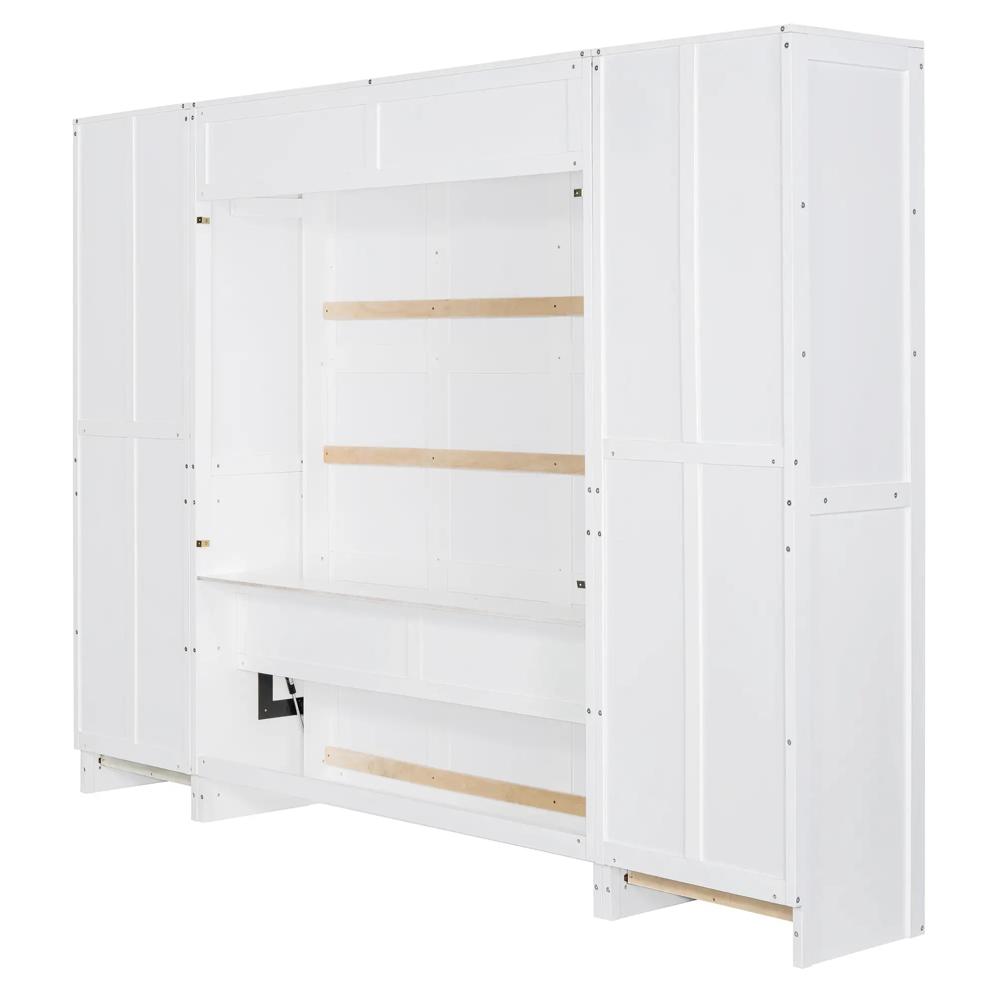 Murphy Bed with Storage, Space-Saving Wall Bed, 120