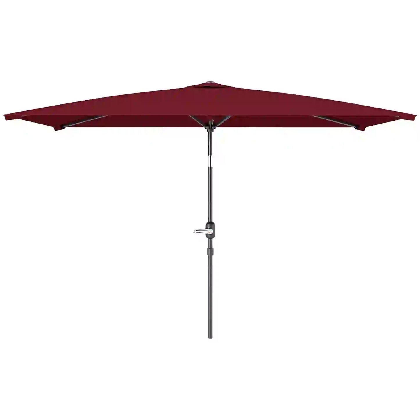 6.6x9.6ft Rectangle Aluminum Tilt Patio Umbrella, Outdoor Sunshade, Wine Red Sun Umbrellas Wine Red at Gallery Canada