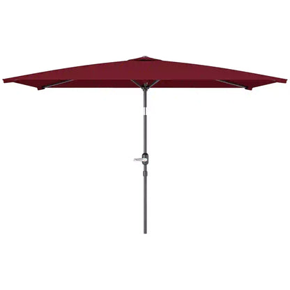 6.6x9.6ft Rectangle Aluminum Tilt Patio Umbrella, Outdoor Sunshade, Wine Red Sun Umbrellas Wine Red at Gallery Canada