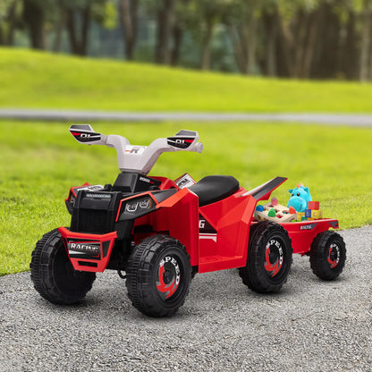 6V Electric Toy Car with Trailer, Forward Backward, Red Electric Ride On Toys at Gallery Canada