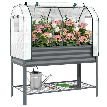 Galvanised Raised Garden Bed, Greenhouse Cover, Metal Planter Box, Dark Grey Elevated Garden Beds at Gallery Canada