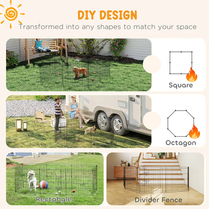 24inch Foldable Metal Pet Playpen, Dog Kennel Cage, 8 Panel Houses, Kennels & Pens at Gallery Canada