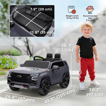 12V Licensed Chevrolet Tahoe Ride On Car, Remote Control, 3-6 Years, Grey Electric Toy Cars at Gallery Canada