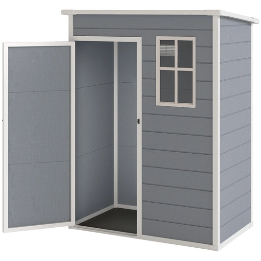 5 x 3FT Garden Shed, Outdoor Storage with Lockable Door, Window, Vent, Grey Sheds Grey at Gallery Canada
