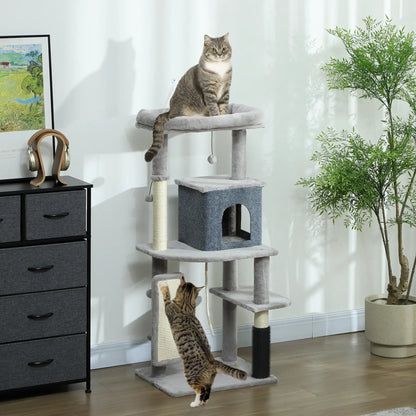 52 Inch Cat Tree, Scratching Posts, Bed, Condo, Grooming Brush Cat Trees at Gallery Canada