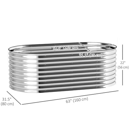 5 x 2.5 x 2ft Galvanized Raised Garden Bed, Oval Planter Box, Silver Raised Garden Beds at Gallery Canada