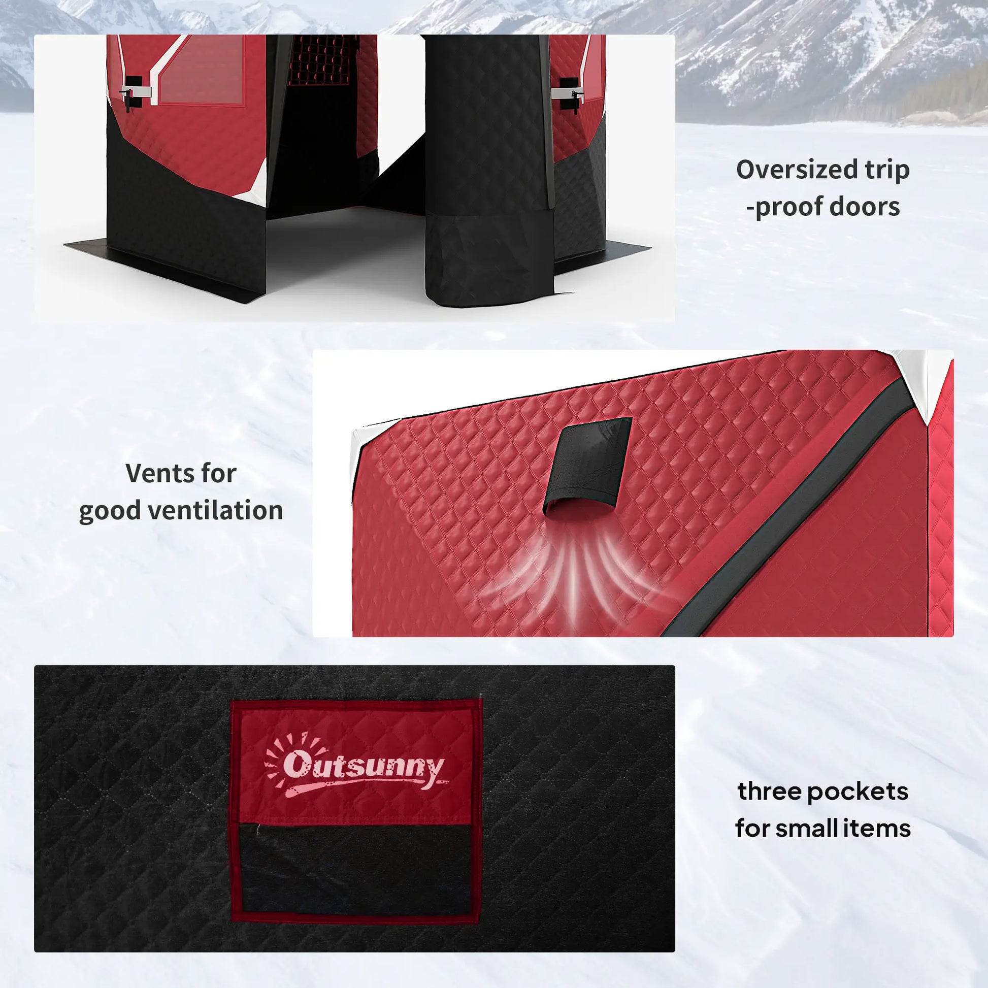 3-4 Person Insulated Ice Fishing Shelter, Pop Up, -22℉ Ice Fishing Tents at Gallery Canada